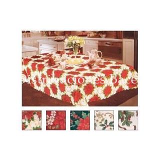 Mantel tela decorada Navidad 150x220 cm. - Imagen 1