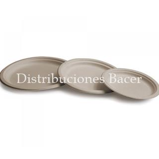 Plato caña azúcar crema 50 uds. - Imagen 1